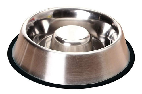 Comedero Come Lento Perro Acero Inox Antivuelco 25 Cm Xchico