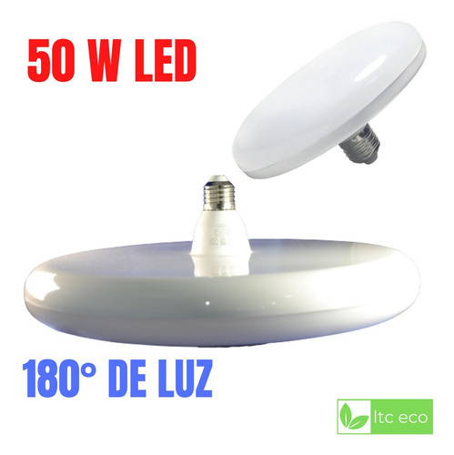 Imagen 2 de 10 de Foco Led Circular Ufo 50 W 220v 31cm Diametro Luz Fria E27