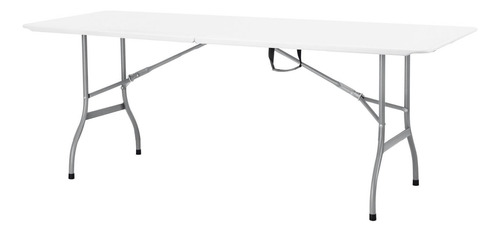 Mesa Plegable Blanca 244 Cm Tipo Maleta Rectangular