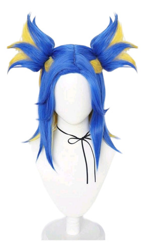 Peluca Azul Neon Cosplay De Valorant Tamaño De La Base Unitalla