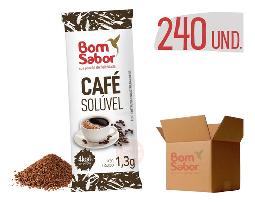 Sachê Café Solúvel 1,3g Bom Sabor Stick Individual 240 Un