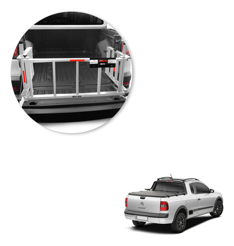 Extensor Caçamba Saveiro G5 2011 2012 C/ Rampa Edr Prata