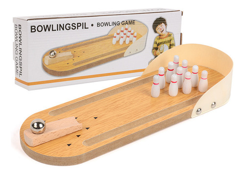 Juguetes educativos de madera para niños en color Mini Bowling