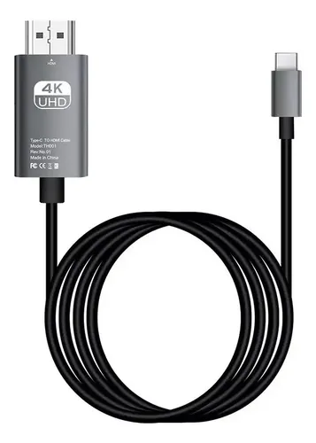 Cable USB-C a HDMI Ezerox USBCHDMI 2m Negro Conexión 4K 30Hz