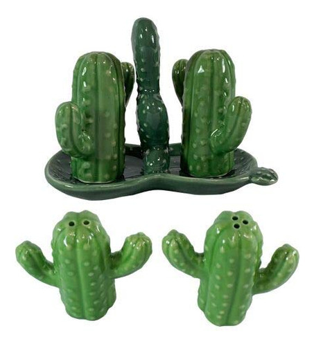 Cactus Succulent Desert Juego De Salero Y Pimentero Con Sopo