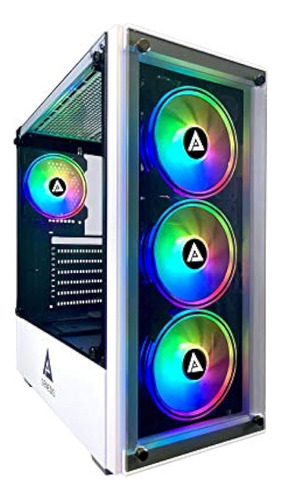 Apevia Genesis-wh Mid Tower Gaming Case Con 2 Paneles De Vid