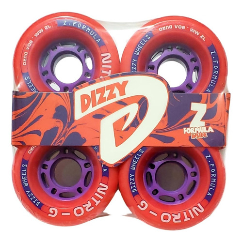  Roda Longboard  Dizzy Wheels Nitro G 72mm 80a Speed Dhs