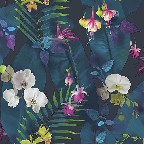 Arthouse Pindorama Papel Tapiz Con Diseño De Flor Tropical,