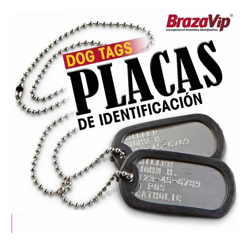 Imagen 1 de 7 de Placas Militares Troqueladas Con Tus Datos