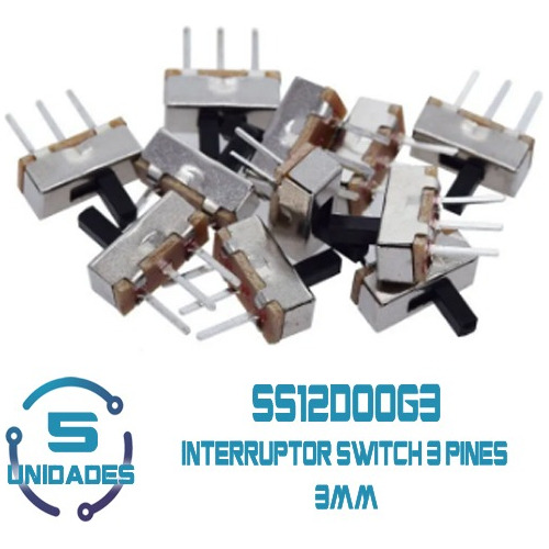 5  Interruptor Switch On/off/on 3 Pines Deslizante Ss12d00