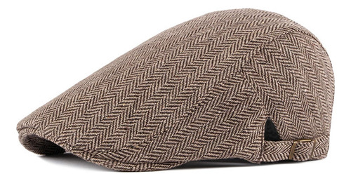 Vintage Para Hombre Herringbone Newsboy Hat Flat Ivy Gatsby 