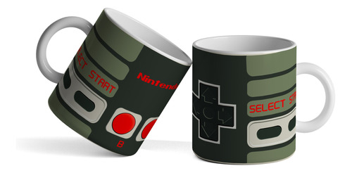 Taza De Ceramica Aaa Nintendo Nes Family Gamer Jostick Mando