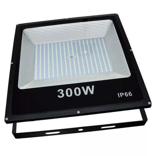 Refletor LED Genérica Micro LED 300W com luz branco-frio e carcaça preto 110V/220V