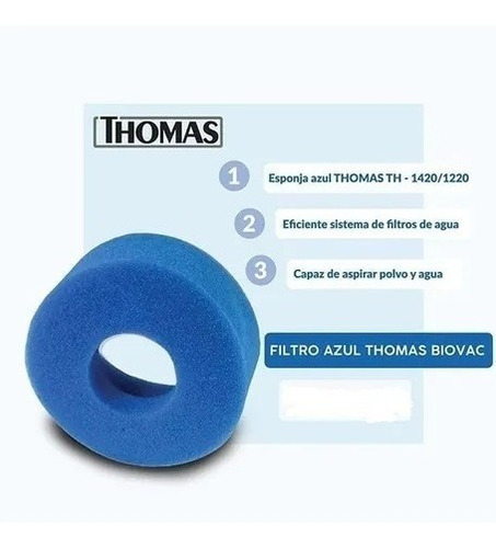 Imagen 3 de 4 de Filtro Esponja Para Aspiradora Thomas 1420 / 1220