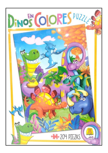 Puzzle - Dinos En Colores - 204 Piezas - Implas 