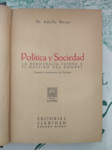 Política Y Sociedad - Adolfo Weiss