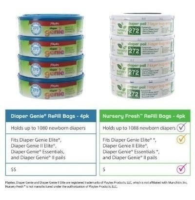Nursery Fresh Recambio Para Diaper Genie, 272 Count (paquete