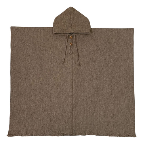 Poncho Con Lana De Alpaca Arauco Unisex Unicolor