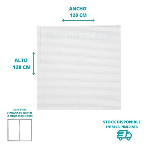 Imagen 2 de 10 de Persiana Americana Cortina Veneciana Pvc Ventana 1,20 X 120