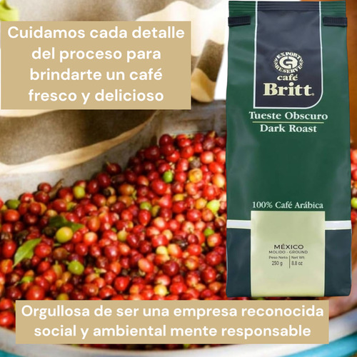 Cafe Britt Combo 2 Paquetes Cafe Espreso Y Tueste Oscuro