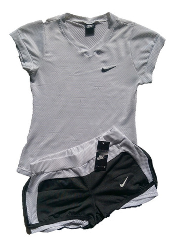 Conjunto Deportivo Dama Nike, Short + Camiseta Obsequio Gym.