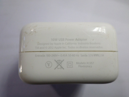 Carregador 10w E Cabo Original Apple iPhone 5 5s 6 6s 7 8 X (Usado)