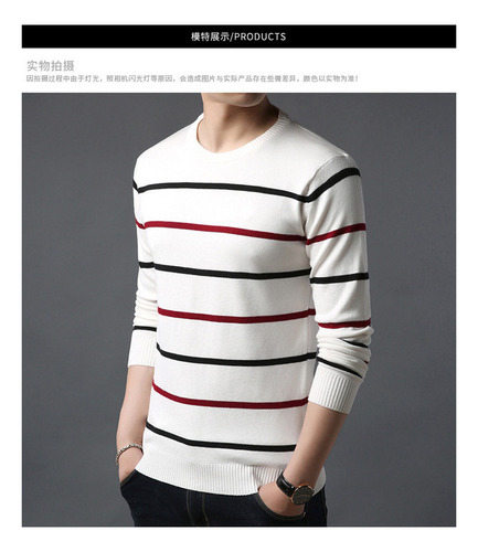 . Suéter Para Hombre Suéter Casual A Rayas Para Hombre