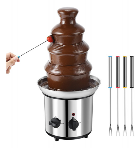 Chocolate Fountain, 4 Tiers Electric Melting Machine Chocol.