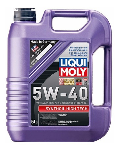 Aceite Liqui Moly Synthoil High Tech 5w40 Hd X5l