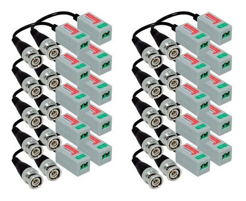 10x Conector Bnc Balun De Vídeo Câmera De Segurança Luatek