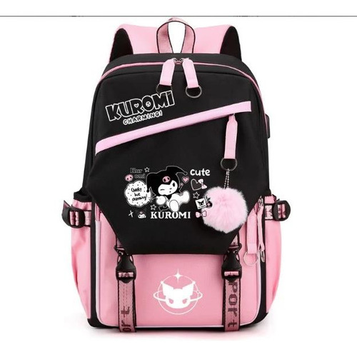 Sanrio Bolso De Peluche Gran Capacidad Mochila Kuromi