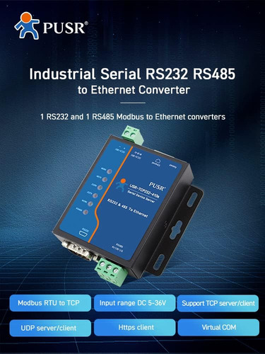 Pusr Rs232 Rs485 Modbus Rtu A Modbus Tcp Gateway Serial A Et