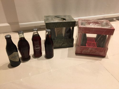 2 Cajones De Coca Cola Con 6 Botellas De Colección