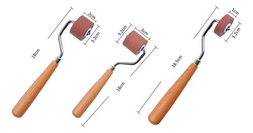De Rodillo De Goma 3x Rodillo De Tinta Portátil Diy Para