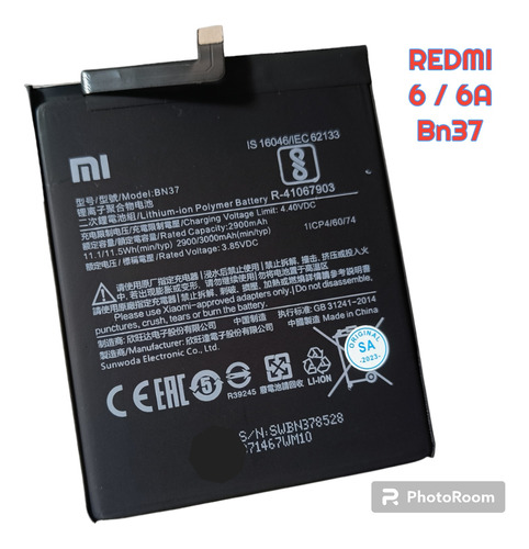 Bateria Pila Redmi 6a Modelo Bn37 Somos Tienda Física