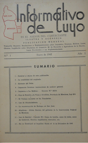 Informativo De Cuyo 1945 