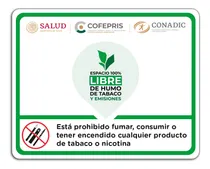 Comprar Señalamiento Prohibido Fumar Nueva Ley Cofepris 30x40