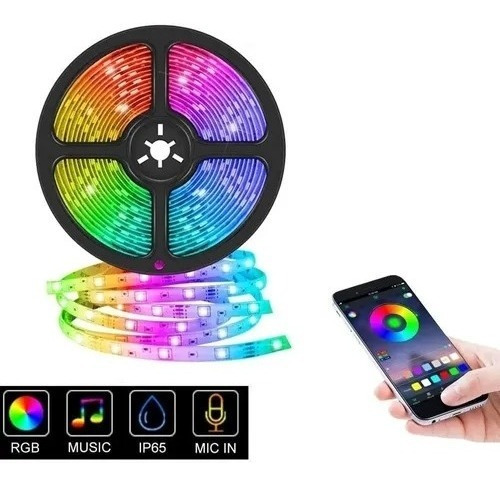 Cinta Led Rgb Bluetooth Luces Tv-hogar Música De 5mts