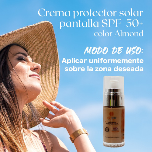Protector Solar Facial Spf 50 Emikiu Con Color Honey 40g