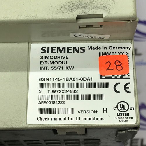 Siemens 6sn1145-1ba01-0da1 Simodrive E/r-modul Int 55/71kw (Usado)