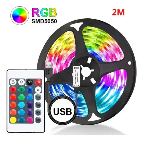 Luz De Faixa Led Usb De 2 M Que Muda De Cor Smd 5050 Tv Back