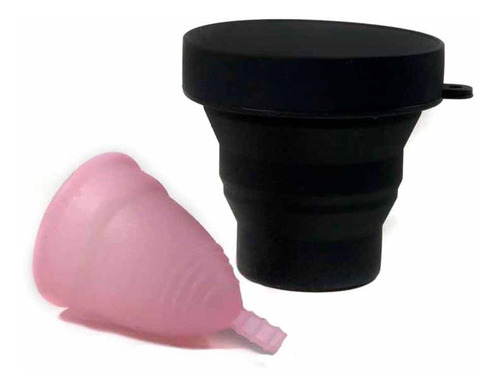 Copa Menstrual Certificada Vaso Esterilizador Reutilizable Color Rosa Translucido Talla S