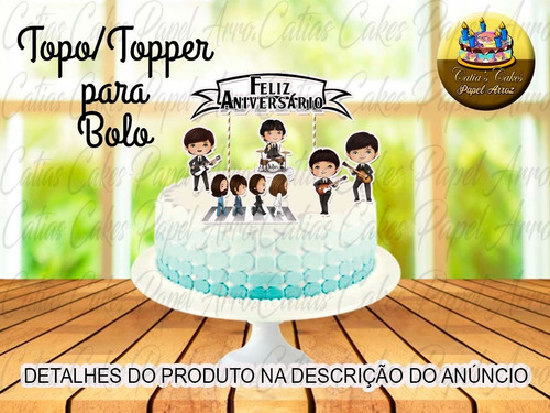 Imagem 1 de 1 de Topo Topper Para Bolo Beatles Banda Cute Baby