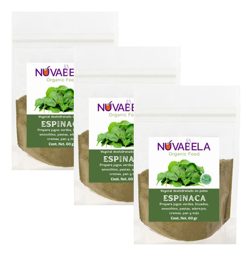 Pack 3 Espinaca En Polvo 60gr C/u | 100% Natural 