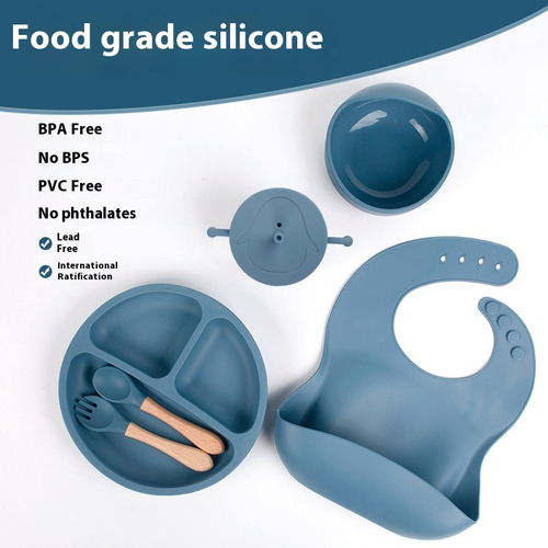 ¡feliz Comida! Juego De Cubiertos De Silicona Para Bebé.