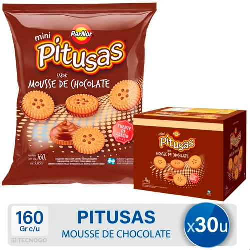 Caja Galletitas Pitusas Mini Mousse De Chocolate Pack