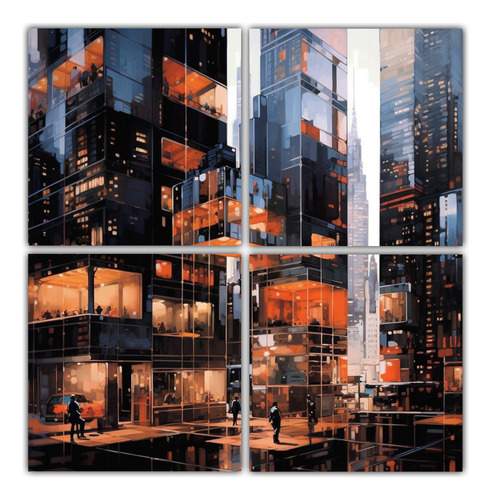 100x100cm Cuadro Futurista De Colores Espaciales En Nueva Yo