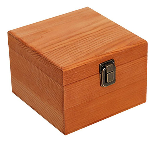 Nuevo Caja De Almacenamiento De Madera Marrón 14x14x10cm