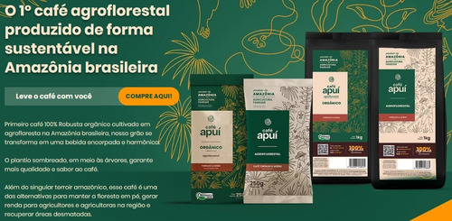 Imagem 5 de 9 de Kit C/ 4 Pacotes 250g - Café Apuí Orgânico Torrado E Moído