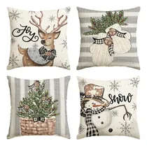 Comprar Fundas Para Cojines Diseños Navideños Bonitos Paquete De 4